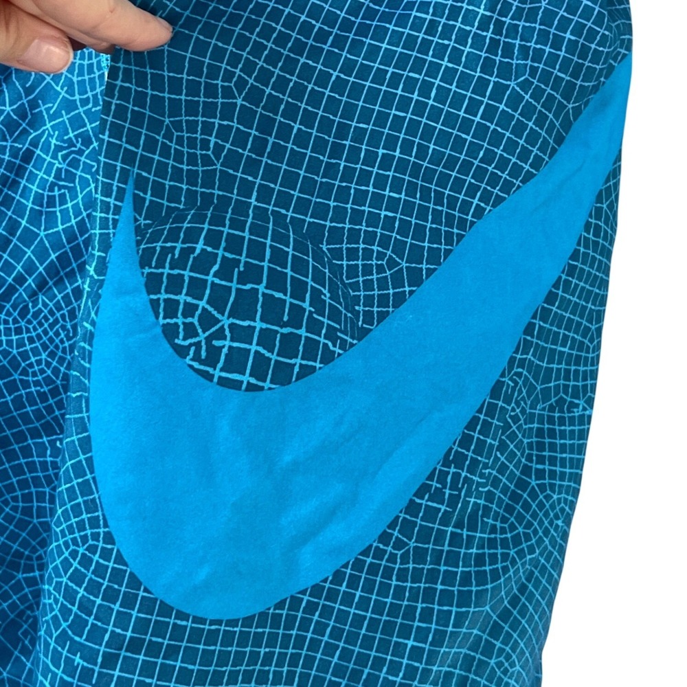 Nike Men Blue Elastic Waist Swim Trunks Shorts Beach Vacation Pool Sporty Medium - Picture 2 of 6